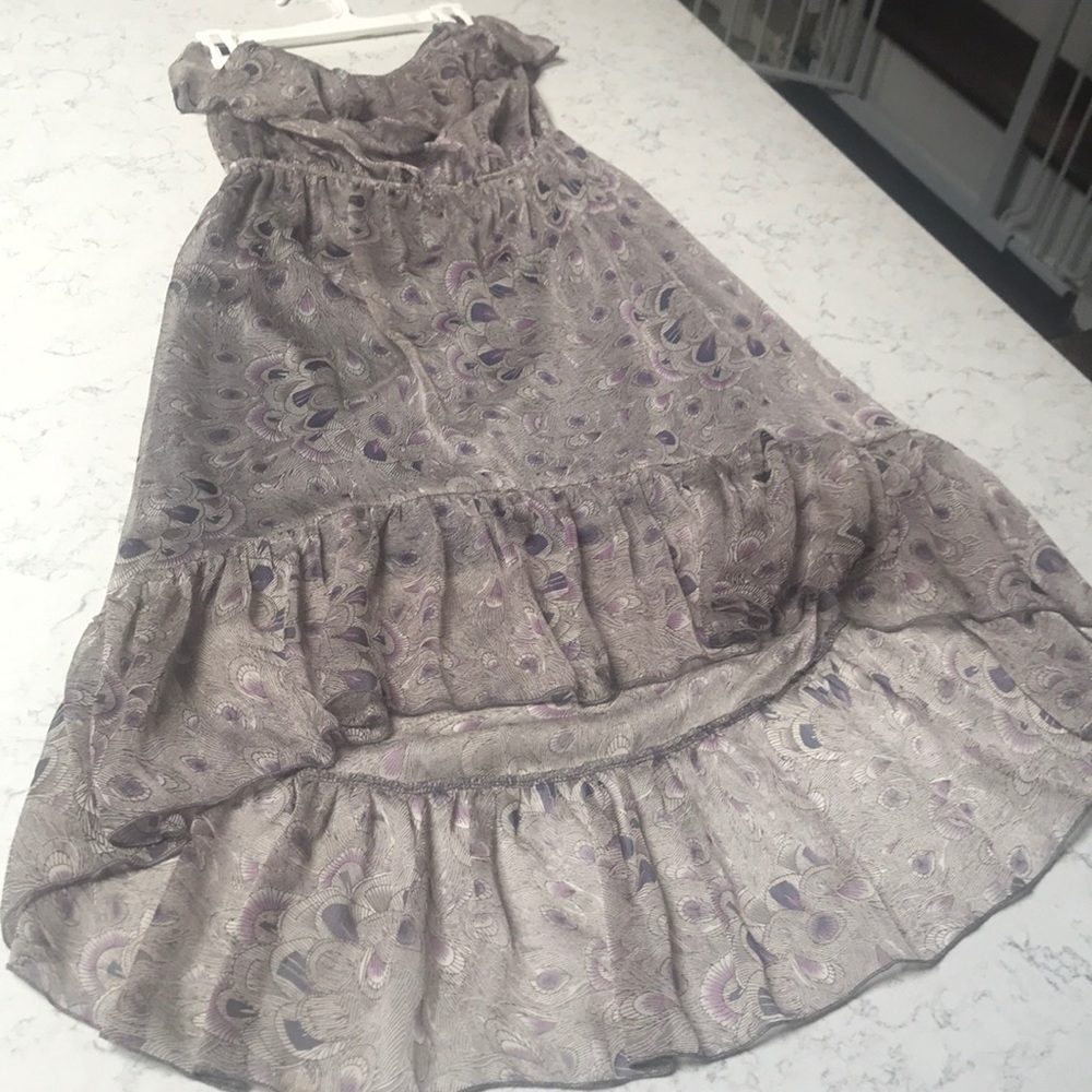 Strapless high low maxi dress